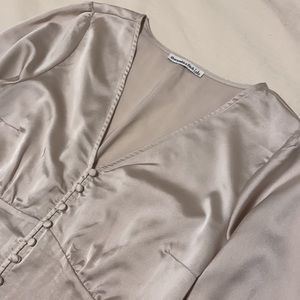 Cream long sleeve blouse